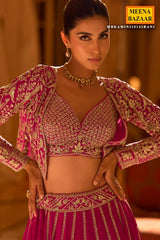 Rani Heavy Embroidered Georgette Lehenga with Short Shrug
