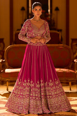 Rani Heavy Embroidered Georgette Lehenga with Short Shrug