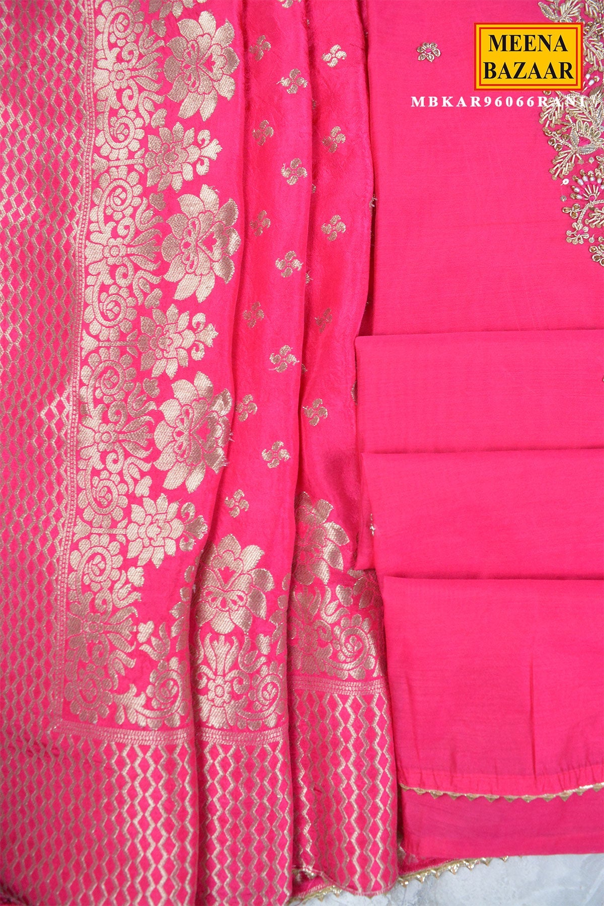 Rani Embroidered Suit Set with Dupatta