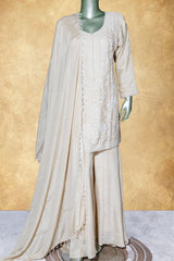 Tussar Chinon Embroidered Ready Made Suit