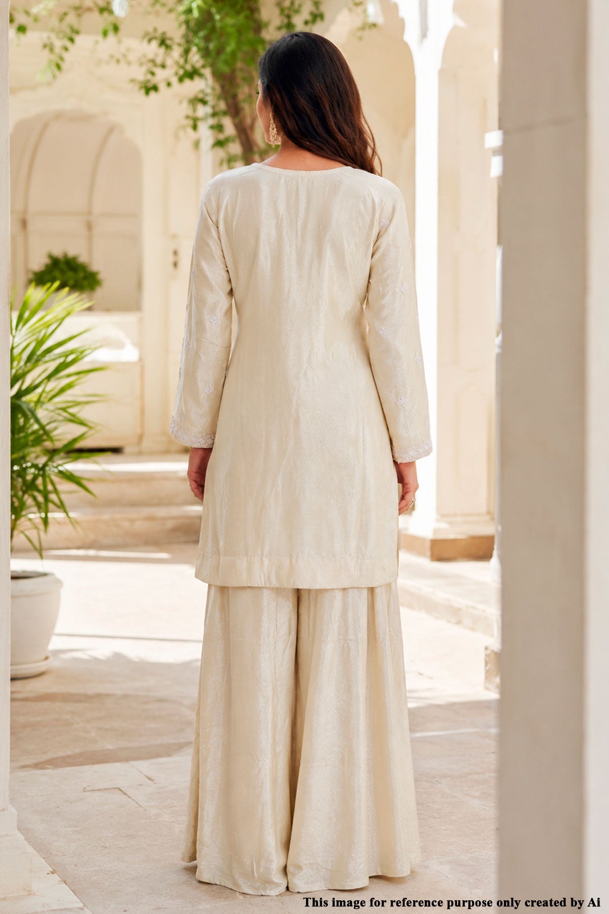 Lemon Chinon Embroidered Ready Made Suit