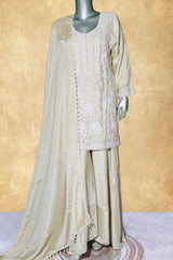 Lemon Chinon Embroidered Ready Made Suit