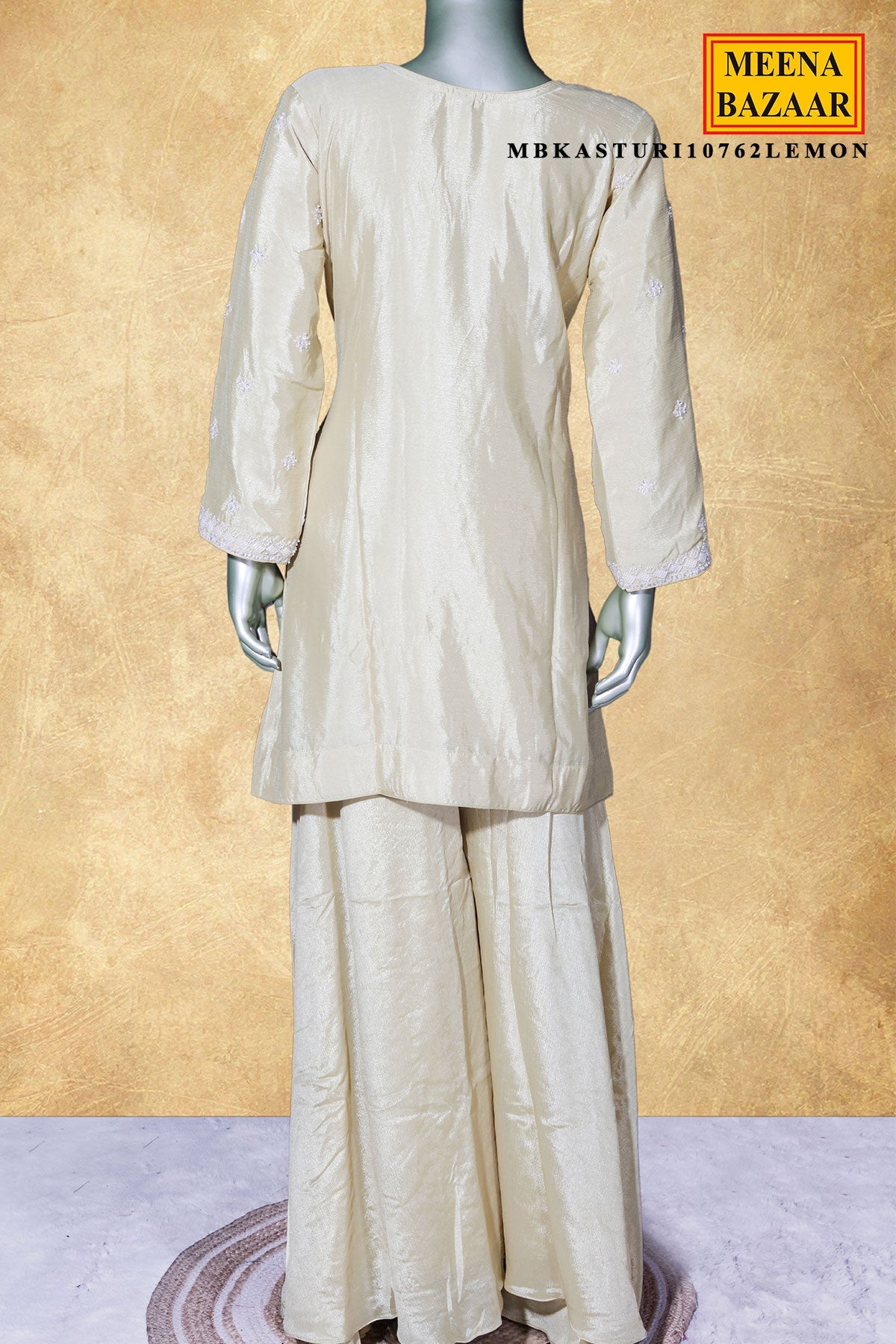 Lemon Chinon Embroidered Ready Made Suit