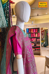 Sea Green Embroidered Silk Saree Party & Festive Wear Saree