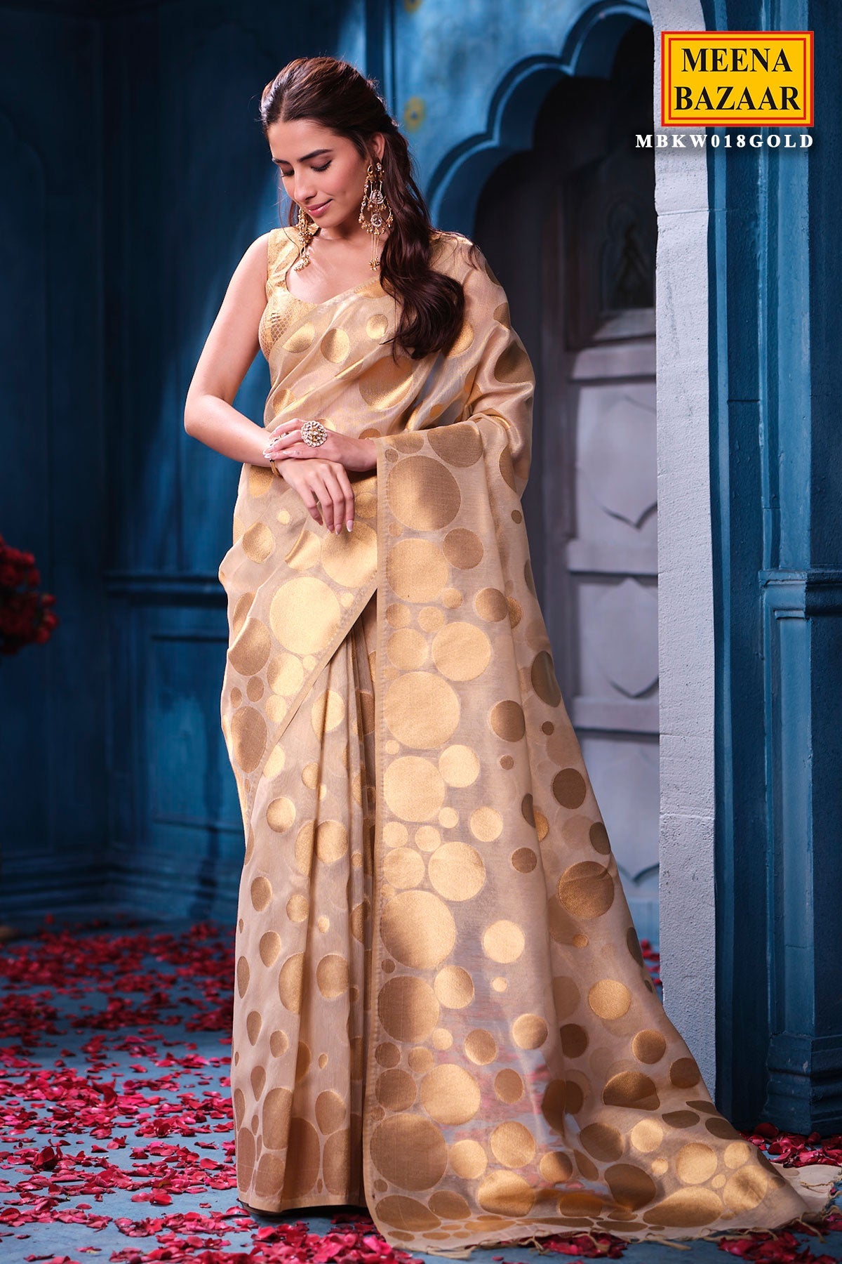 Antiqiue Gold Tissue Weaving Saree Festive & Wedding Wear