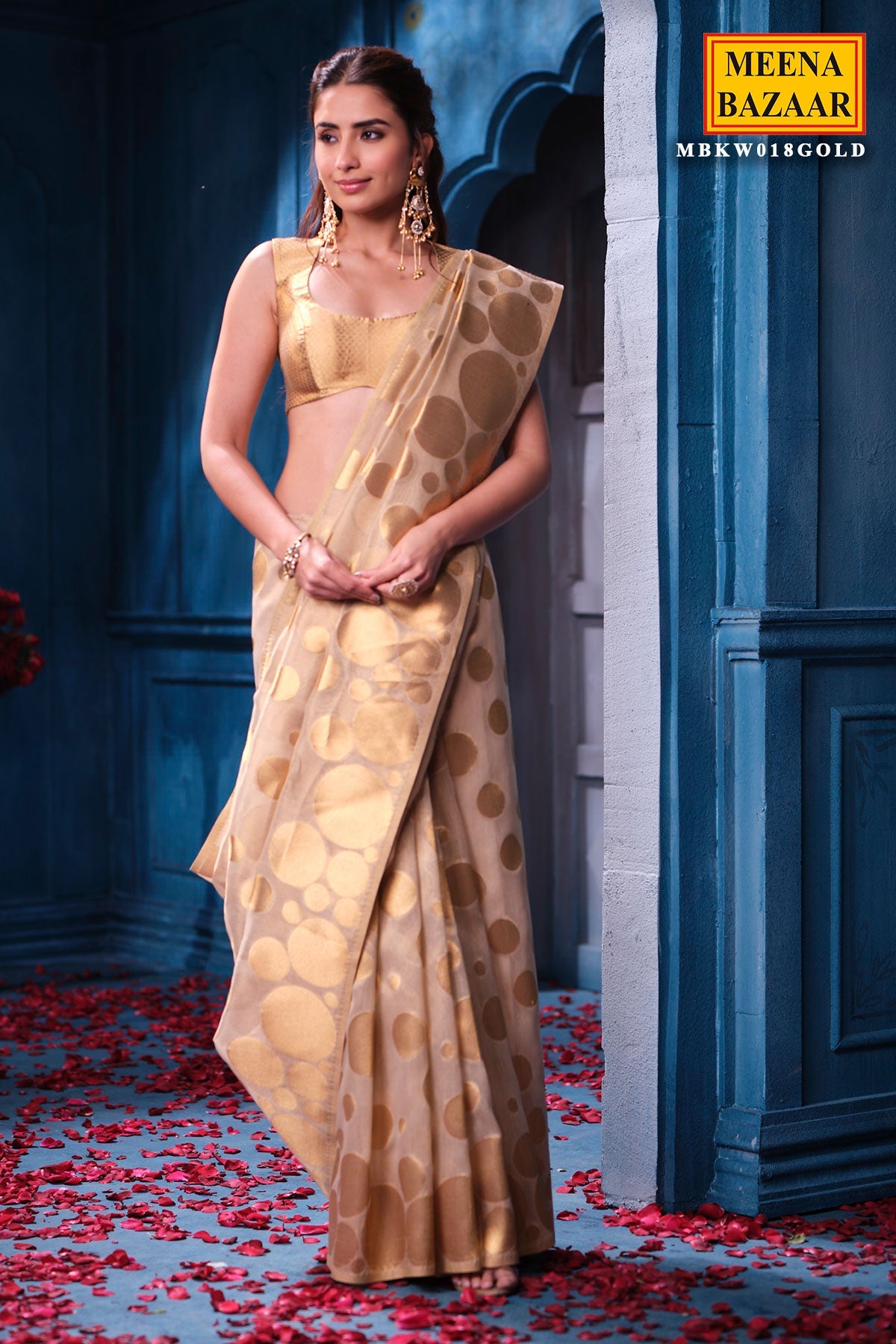 Antiqiue Gold Tissue Weaving Saree Festive & Wedding Wear