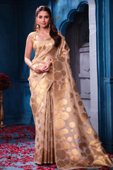 Antiqiue Gold Tissue Weaving Saree Festive & Wedding Wear