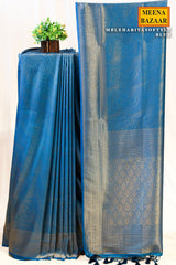Lehariya Softy Blue Silk Weaving Jal Saree