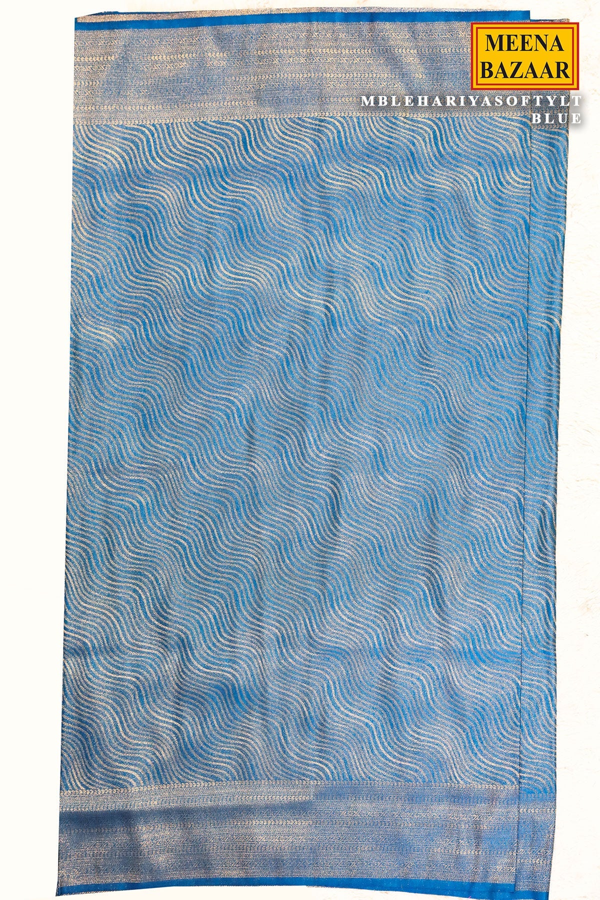 Lehariya Softy Blue Silk Weaving Jal Saree