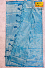 Lehariya Softy Firozi Silk Weaving Saree
