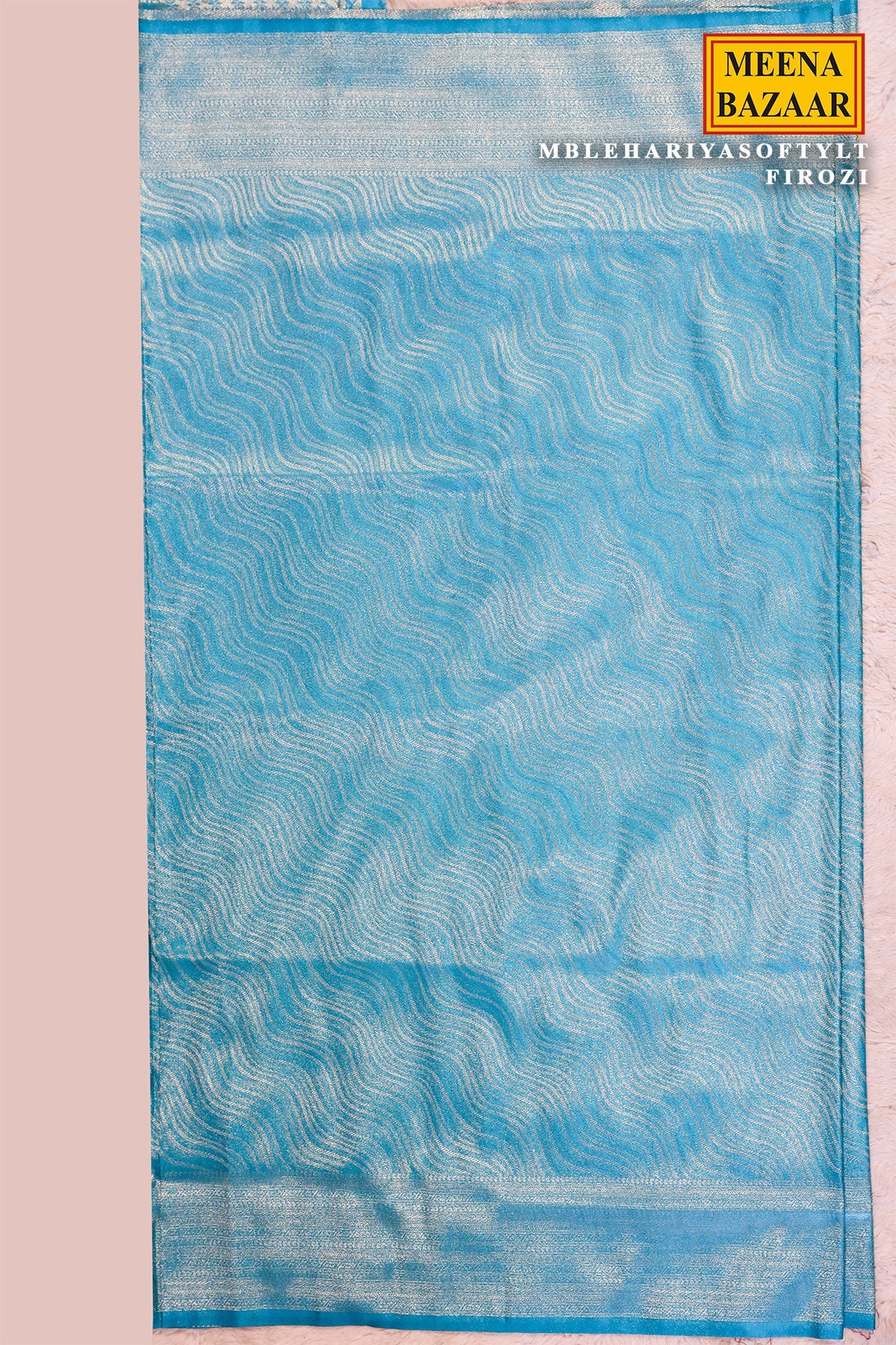 Lehariya Softy Firozi Silk Weaving Saree