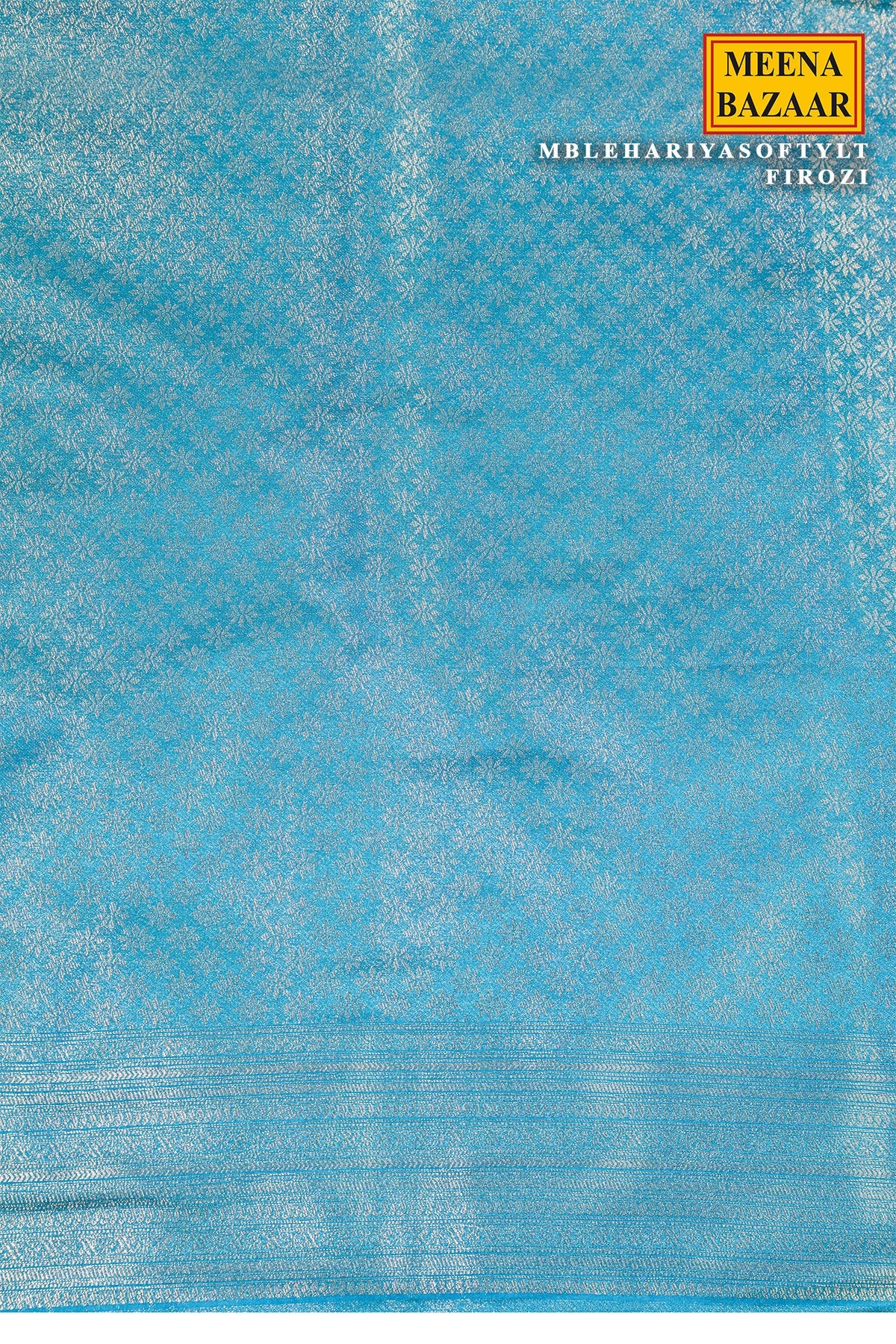 Lehariya Softy Firozi Silk Weaving Saree