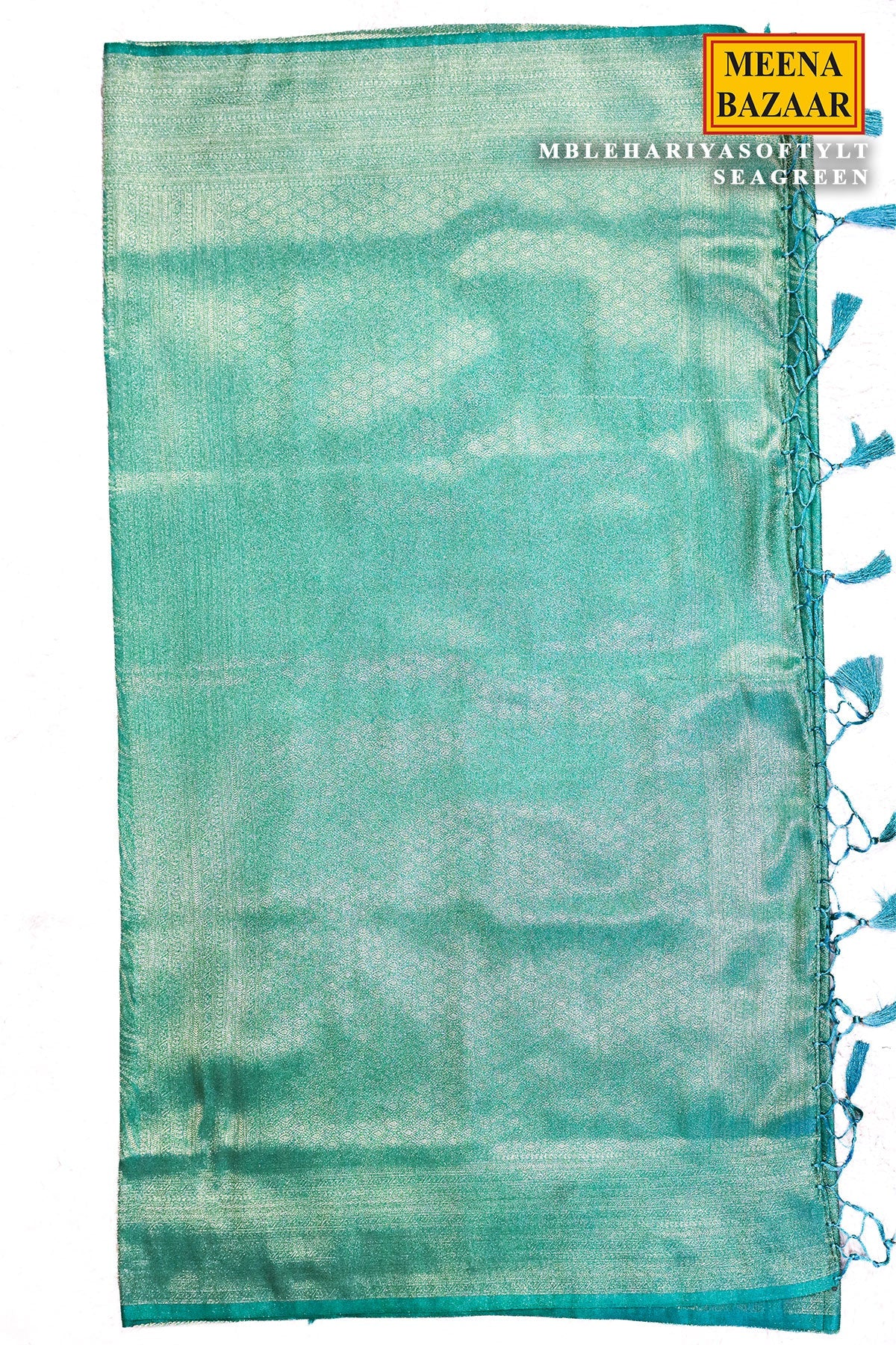 Lehariya Softy Sea Green Silk Weaving Jaal Saree