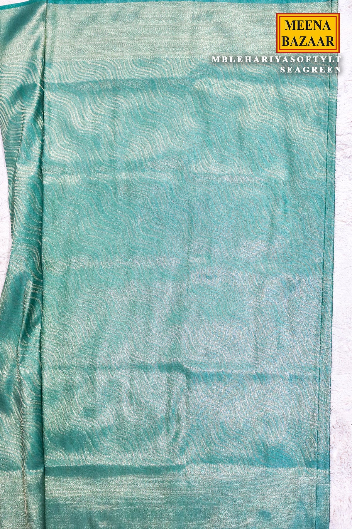 Lehariya Softy Sea Green Silk Weaving Jaal Saree