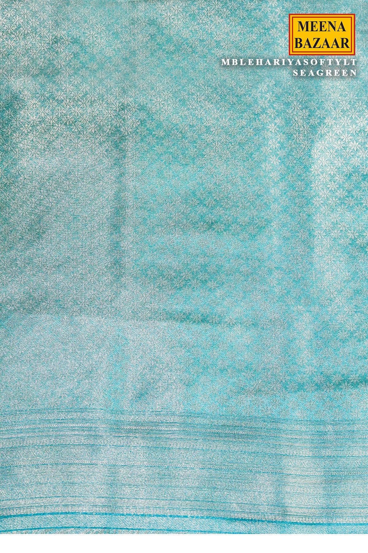 Lehariya Softy Sea Green Silk Weaving Jaal Saree