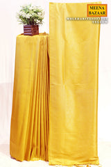 Yellow Silk Weaving Jal Saree