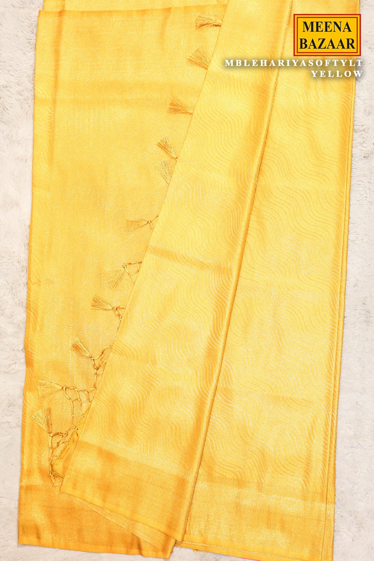 Yellow Silk Weaving Jal Saree
