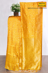 Mango Silk Saree with Elegant Weaving Buti