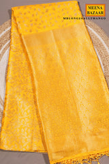 Mango Silk Saree with Elegant Weaving Buti