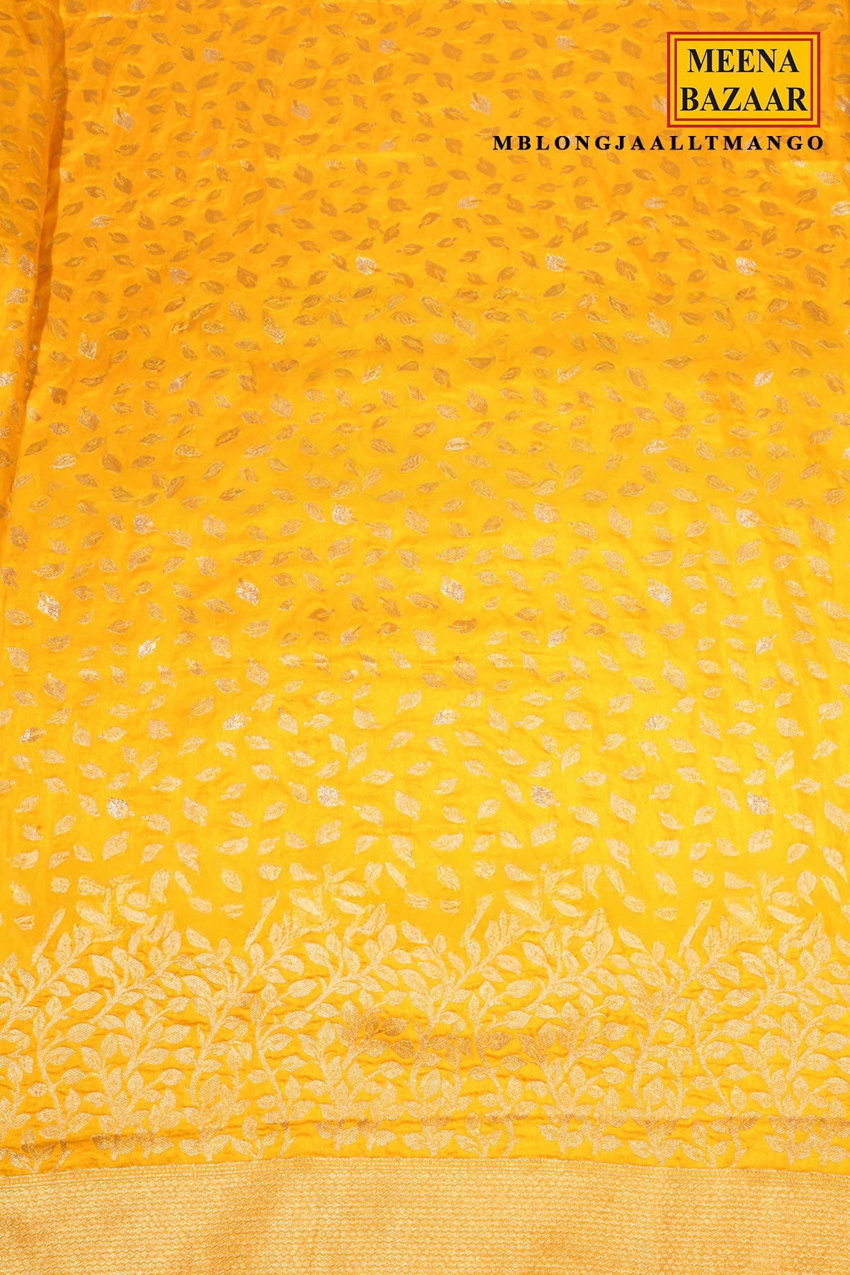 Mango Silk Saree with Elegant Weaving Buti