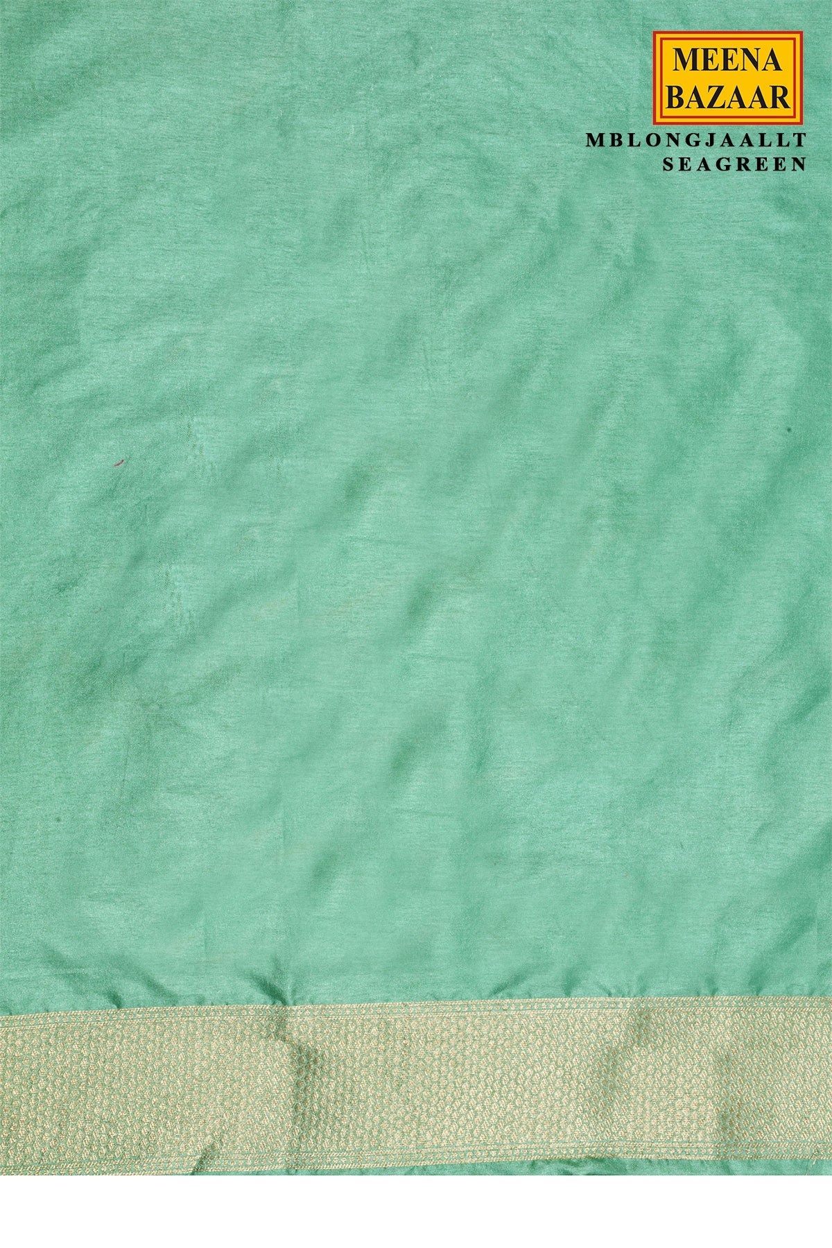 Sea Green Silk Saree with Elegant Weaving Buti