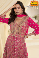 Graceful Rani Georgette Anarkali with Elegant Embroidery