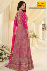 Graceful Rani Georgette Anarkali with Elegant Embroidery