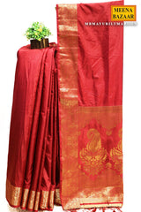 Mayuri Maroon Silk Woven Saree