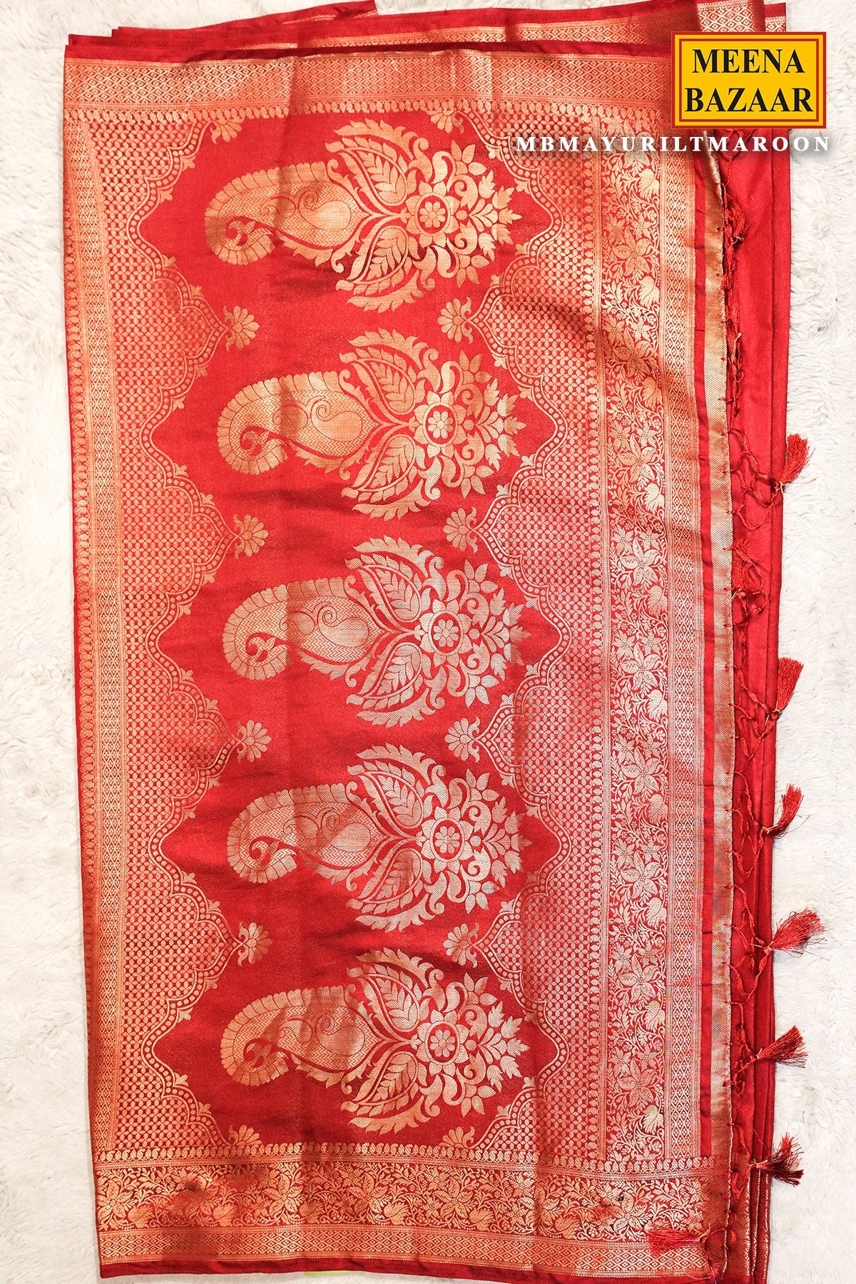 Maroon Silk Weaving Saree