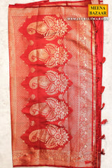 Maroon Silk Weaving Saree