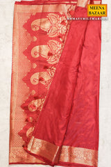Maroon Silk Weaving Saree
