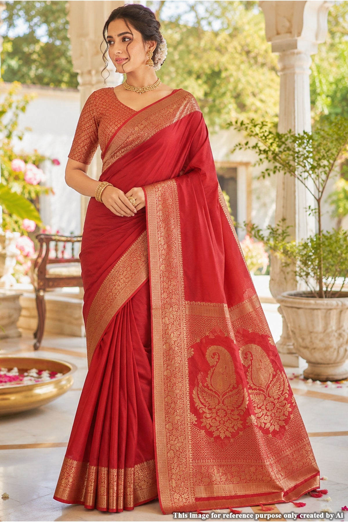 Maroon Silk Weaving Saree
