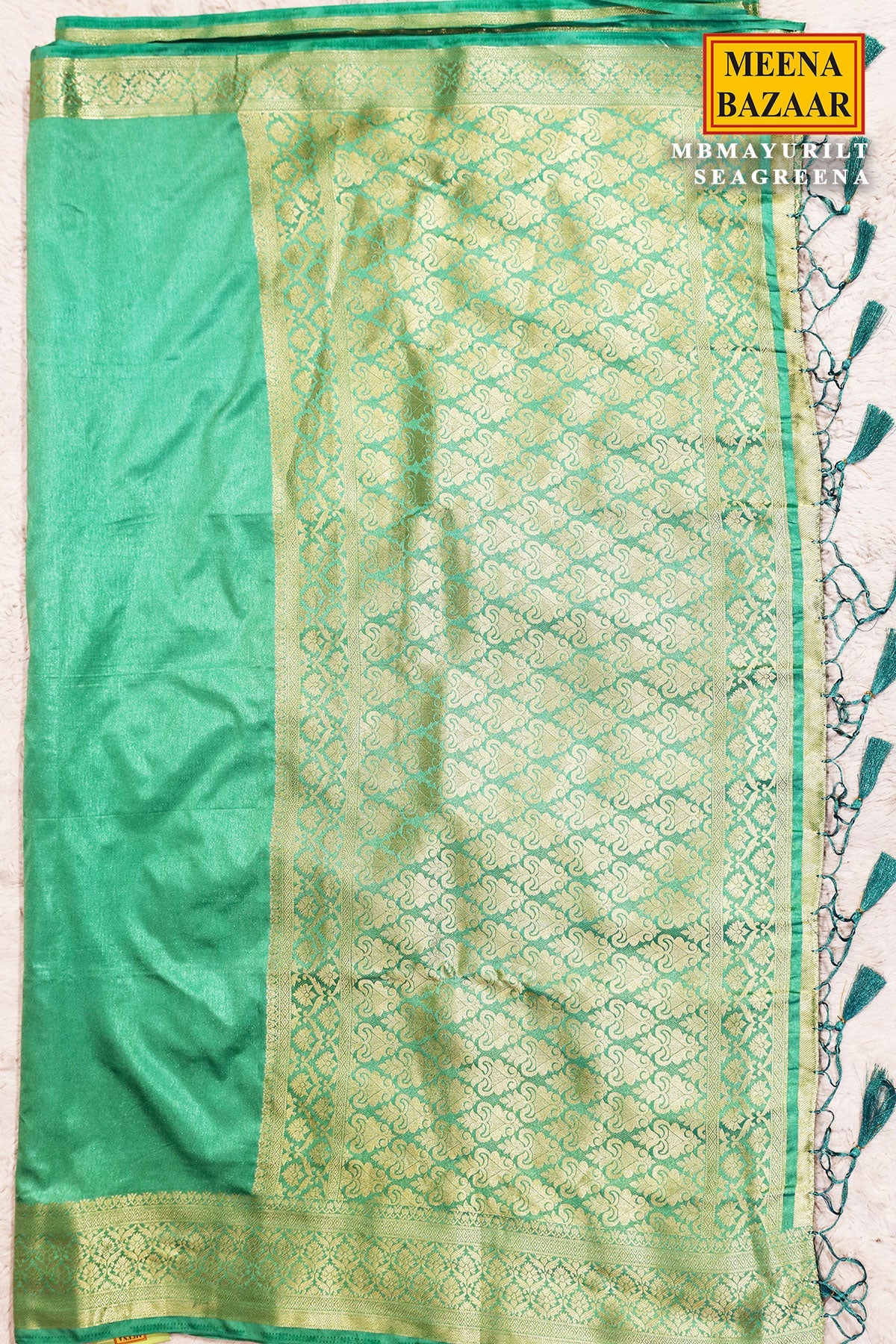 Mayuri Sea Green Silk Weaving Saree