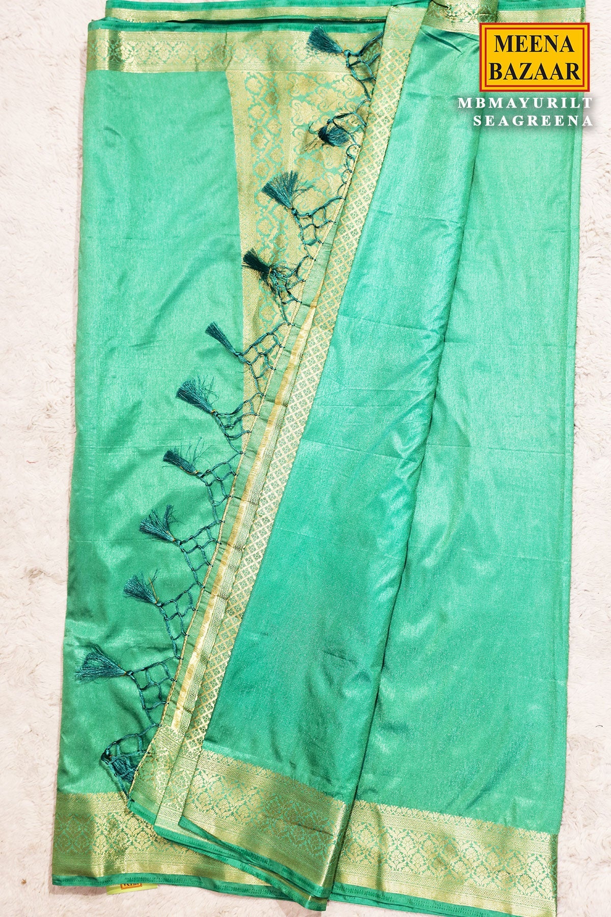 Mayuri Sea Green Silk Weaving Saree
