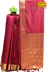 Mayuri Wine Silk Weaving Saree