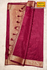Mayuri Wine Silk Weaving Saree