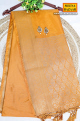 Mustard Silk Saree With Rich Weaving Buti Pattern