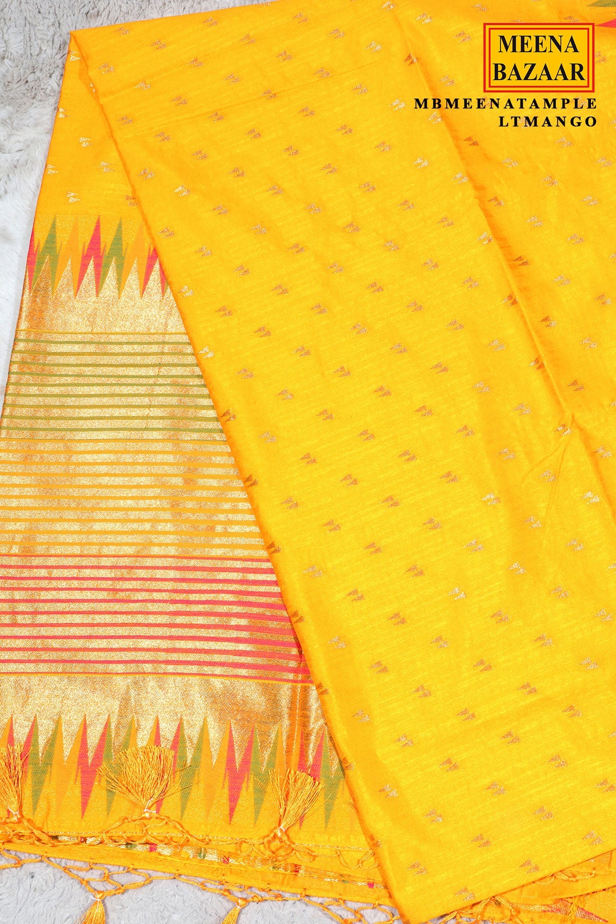 Mango Silk Weaving Buti Saree