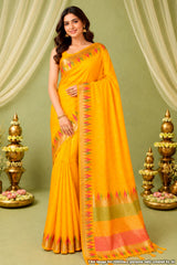 Mango Silk Weaving Buti Saree