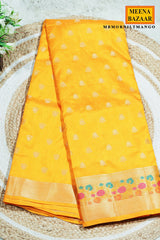 Mango Silk Saree with Woven Buti
