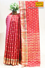 Morni Maroon Silk Weaving Buti Saree