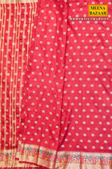 Morni Maroon Silk Weaving Buti Saree