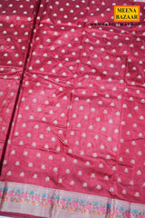Maroon Silk Saree with Woven Buti