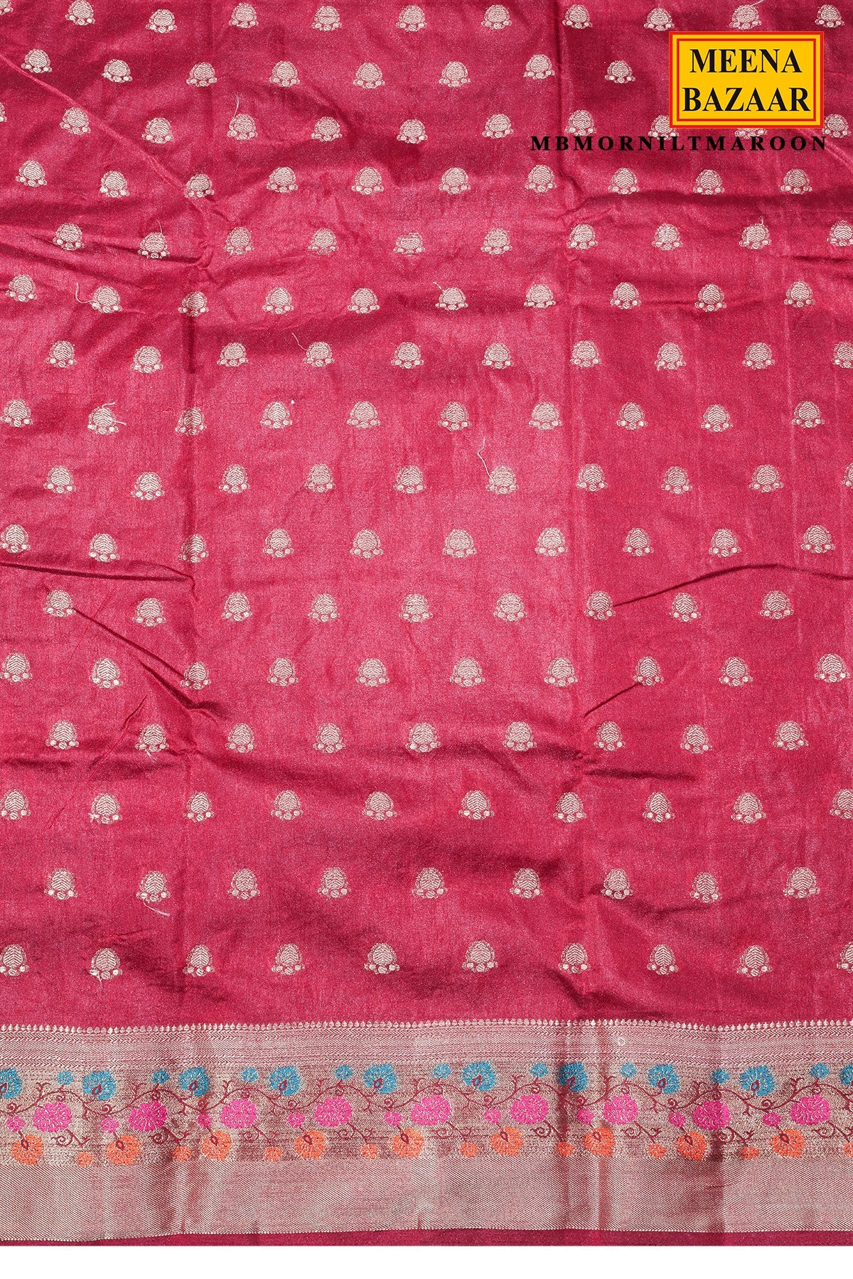 Maroon Silk Saree with Woven Buti