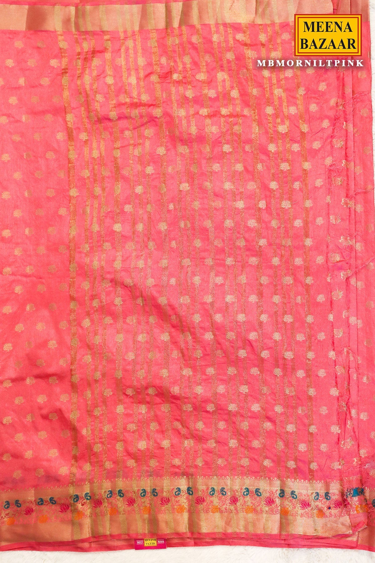 Morni Pink Silk Weaving Buti Saree