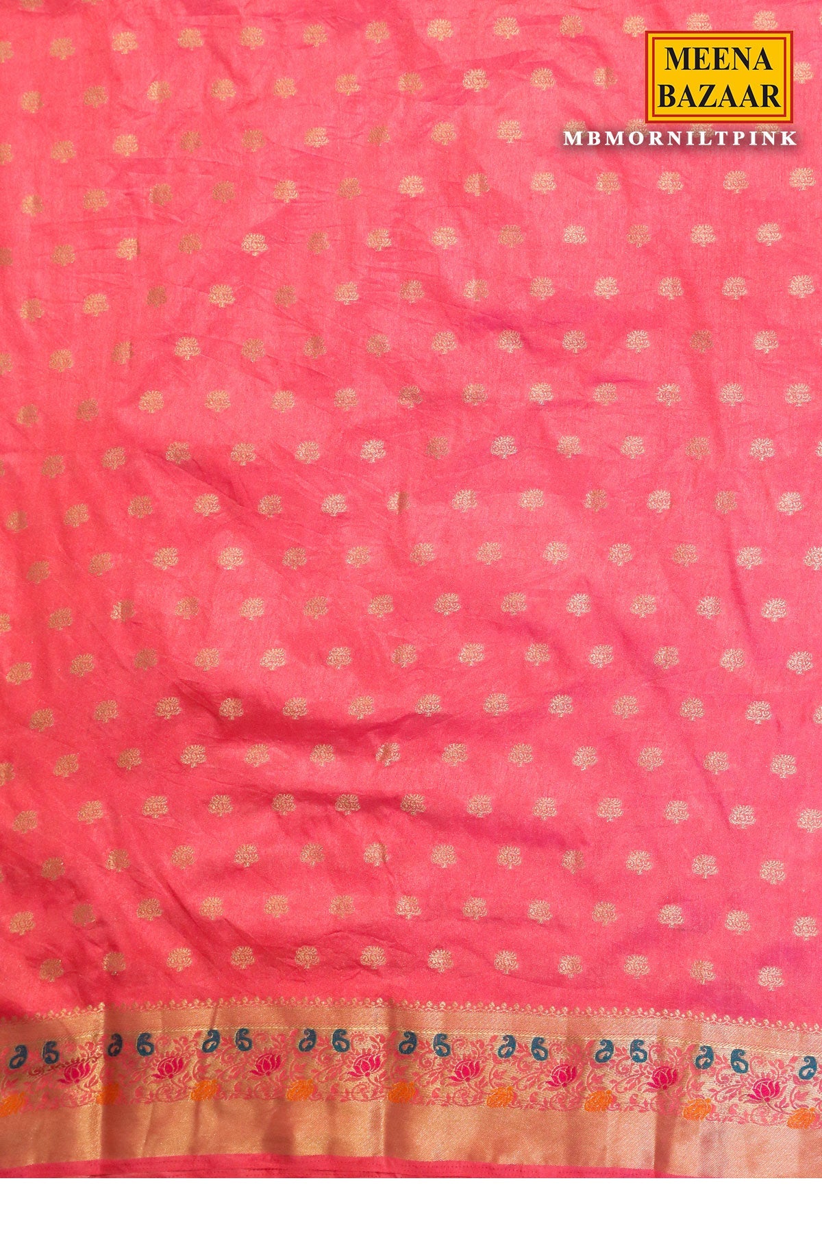 Morni Pink Silk Weaving Buti Saree