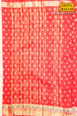 Morni Red Silk Weaving Buti Saree