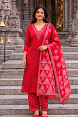 Rani Cotton Embroidered Suit Piece – Elegant Everyday Ethnic Wear