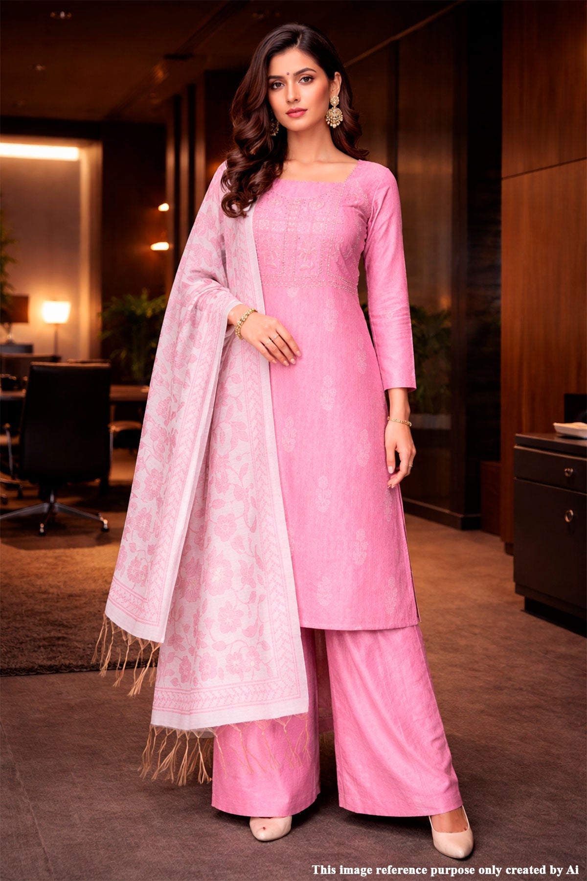 Rani Embroidered Cotton Unstitched Suit – Elegant Ethnic Wear