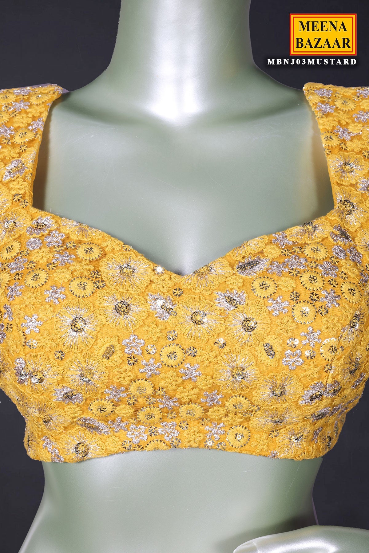 Mustard Georgette Embroidered Bustier-Skirt with Cape 3 Piece Co-ord Set
